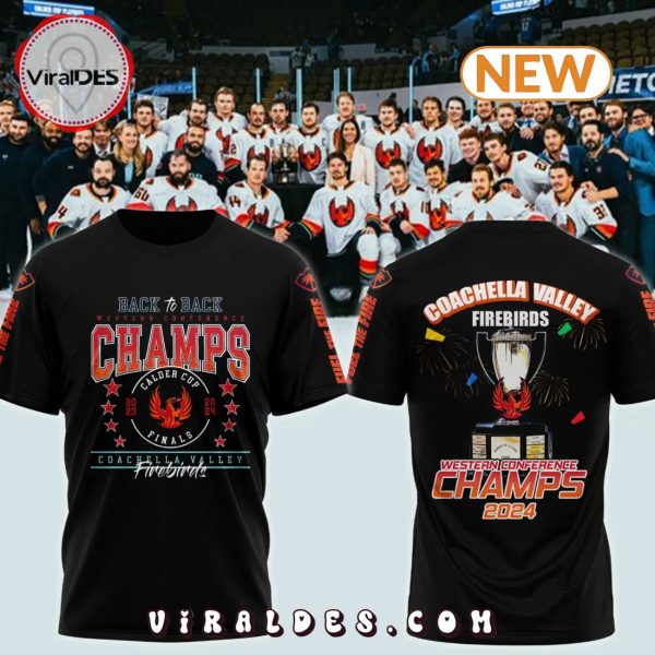 2024 Coachella Valley Firebirds Western Conference Champions Black Shirt