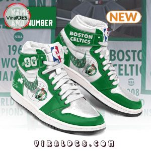 Boston Celtics Personalized NBA Air Jordan 1 High Top Sneaker