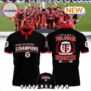 Stade Toulousain Champion 2024 Black Polo Shirt