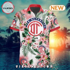 LIGA MX Deportivo Toluca Special Custom Hawaiian Design Button Shirt