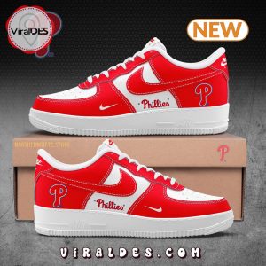 MLB Philadelphia Phillies Red Air Force 1 Sneakers, Fan Gifts