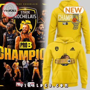 Stade Rochelais Basket CHAMPIONS DE PRO B Hoodie – Yellow