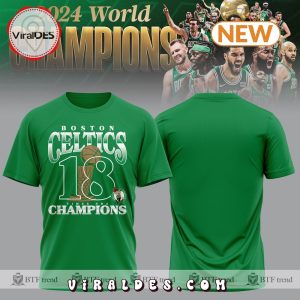 2024 NBA Boston Celtics Finals Champions 18 Kelly Green Shirt