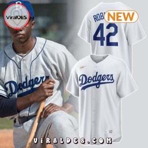 Brooklyn Dodgers Jackie Robinson White Home Cooperstown Replica Jersey