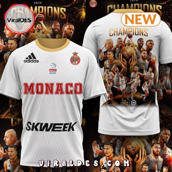 AS Monaco Basket 2024 Champions White Shirt