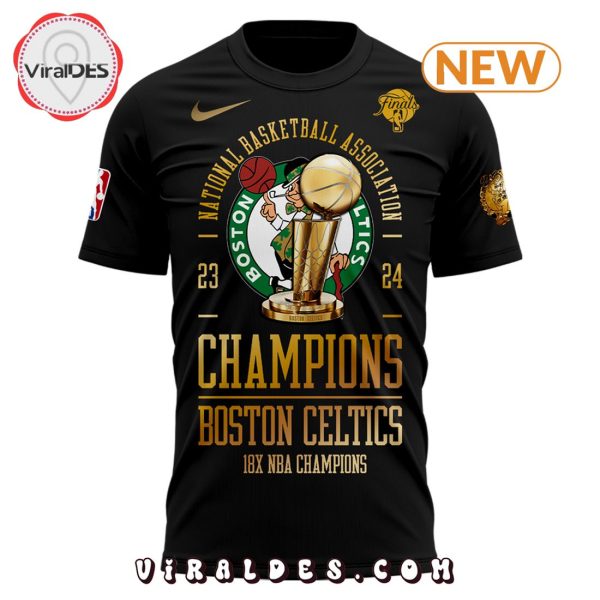 Boston Celtics 18-Time Black Finals Champions T-Shirt, Cap