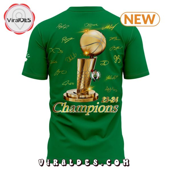 Boston Celtics 18-Time Green Finals Champions Signatures Shirt