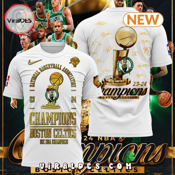 Boston Celtics 18-Time White Finals Champions Shirt