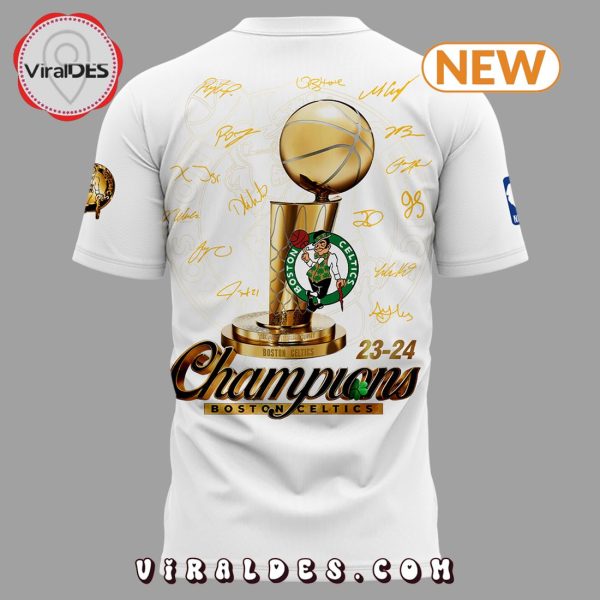 Boston Celtics 18-Time White Finals Champions Shirt