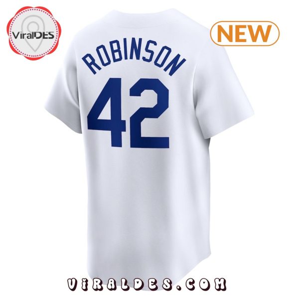 Brooklyn Dodgers Jackie Robinson White Throwback Cooperstown Replica Jersey