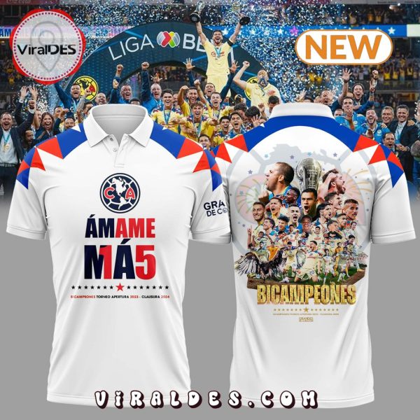 Club América Campeones New 2024 White Polo Shirt