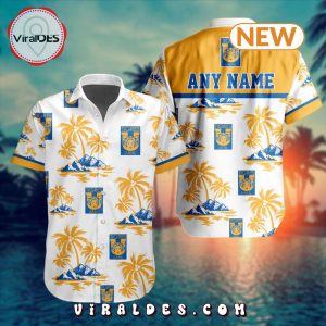 LIGA MX Tigres UANL Special Hawaiian Design Button Shirt