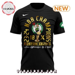 Boston Celtics 18-Time Black Finals Champions Signatures Shirt