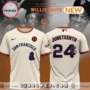 Juneteenth Willie Mays San Francisco Giants 2024 Rickwood Field Hoodie