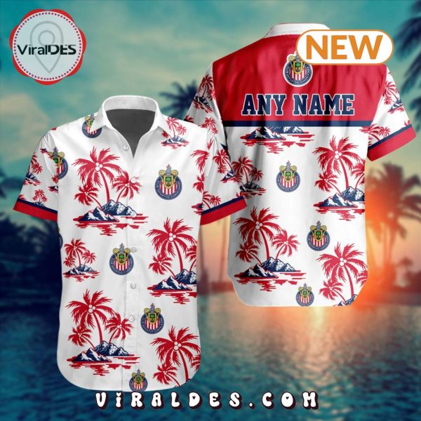 LIGA MX Chivas Guadalajara Special Custom Hawaiian Design Button Shirt