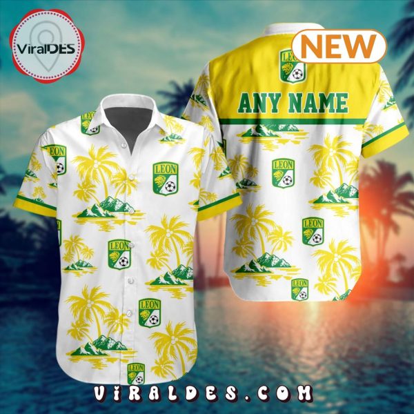 LIGA MX Club Leon Special Custom Hawaiian Design Button Shirt