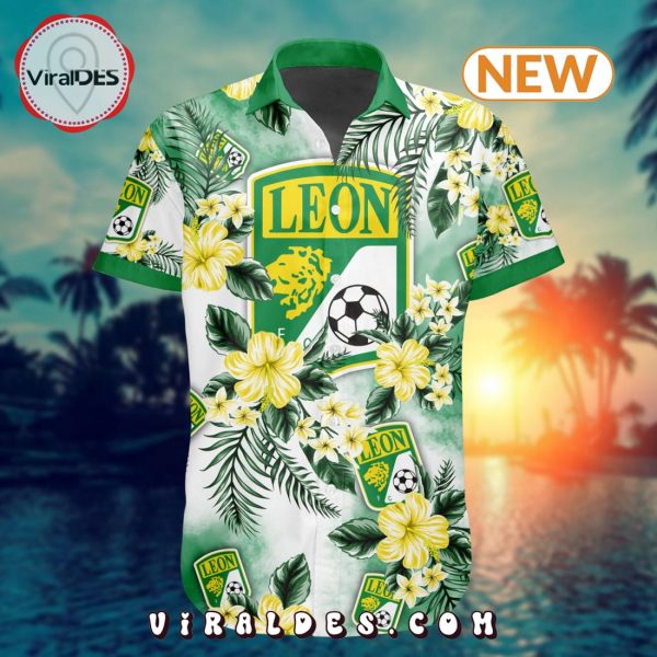 LIGA MX Club Leon Special Hawaiian Design Button Shirt