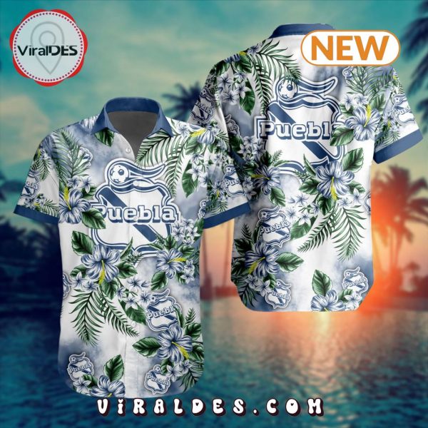 LIGA MX Club Puebla Special Custom Hawaiian Design Button Shirt