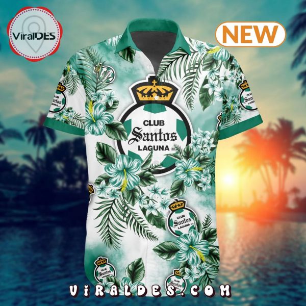 LIGA MX Club Santos Laguna Special Custom Hawaiian Design Button Shirt