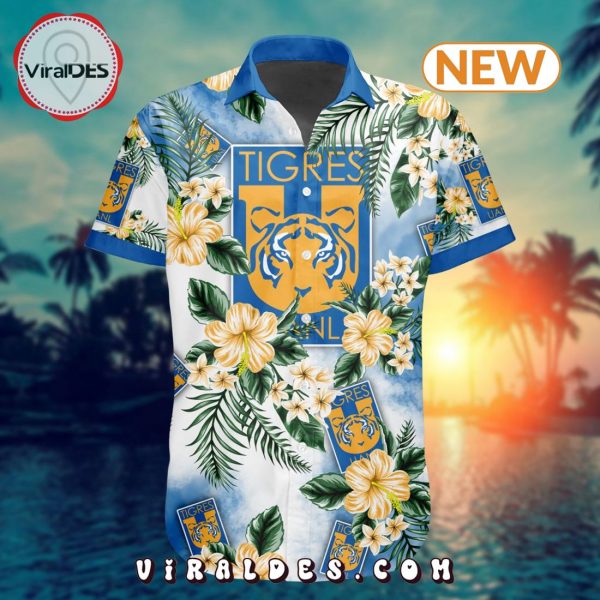 LIGA MX Tigres UANL Special Custom Hawaiian Design Button Shirt