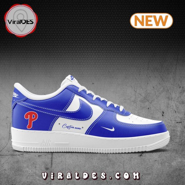 MLB Philadelphia Phillies Custom Name Navy Air Force 1 Sneakers