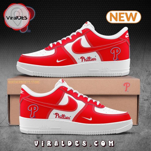 MLB Philadelphia Phillies Red Air Force 1 Sneakers, Fan Gifts