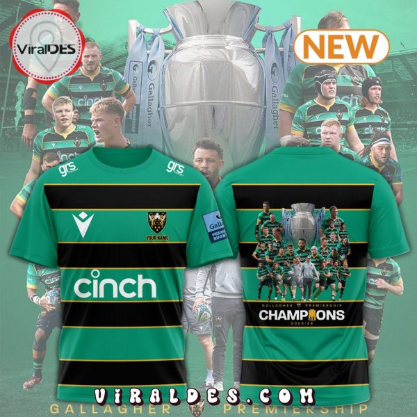 Northampton Saints Gallagher Luxury Premiership Champions Green Shirt