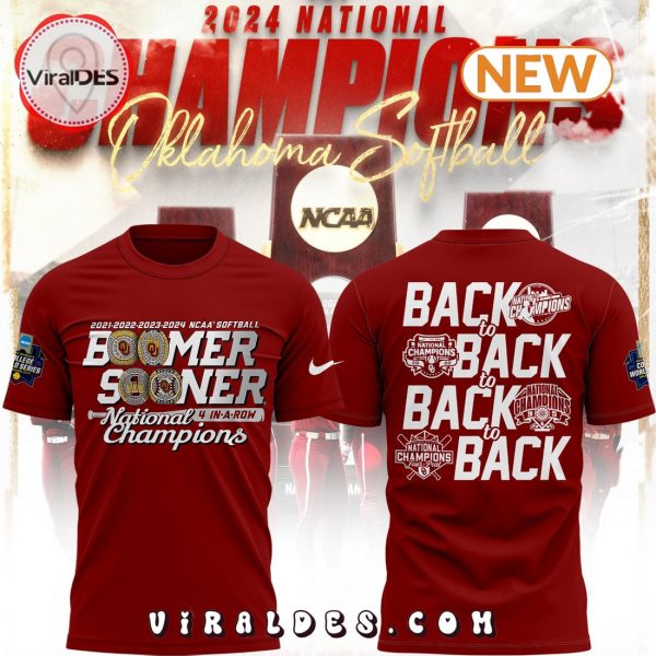 Oklahoma Sooners NCAA Softball 2024 Champions Red Hoodie
