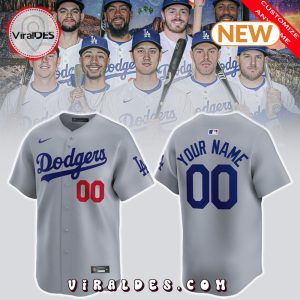 Los Angeles Dodgers Gray Road Limited Custom Jersey