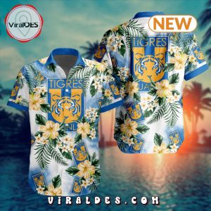 LIGA MX Tigres UANL Special Custom Hawaiian Design Button Shirt