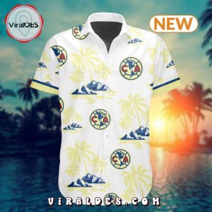 LIGA MX Club America Premium Hawaiian Design Button Shirt
