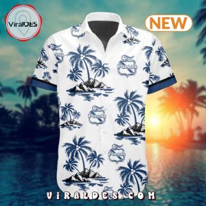 LIGA MX Club Puebla Premium Hawaiian Design Button Shirt