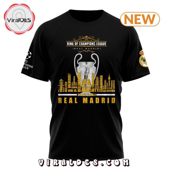 Real Madrid Special Edition For The 15th Cup C1 Black T-Shirt, Cap