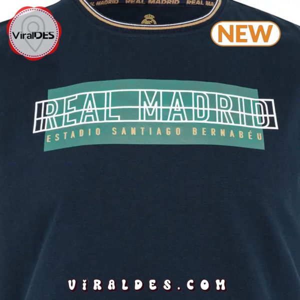 Real Madrid Text Navy Green Shirt