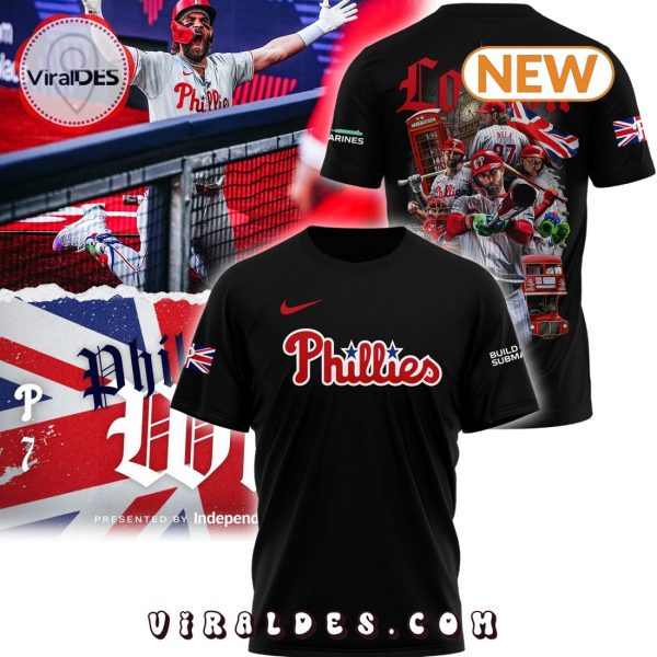 Special Philadelphia Phillies 2024 Crossing the Pond Black Hoodie