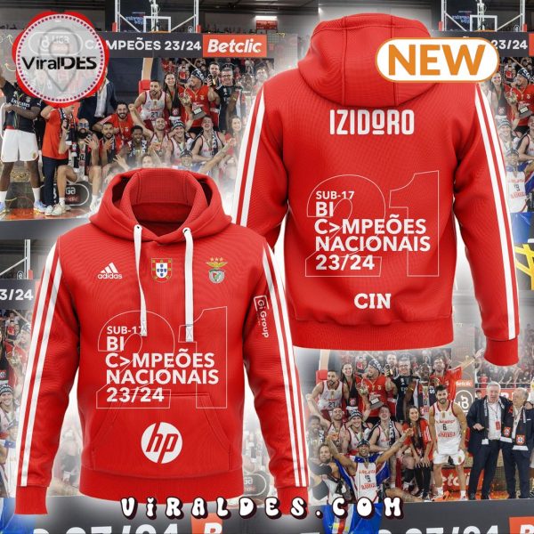 Special S.L. Benfica basketball 2024 Champions Red Hoodie