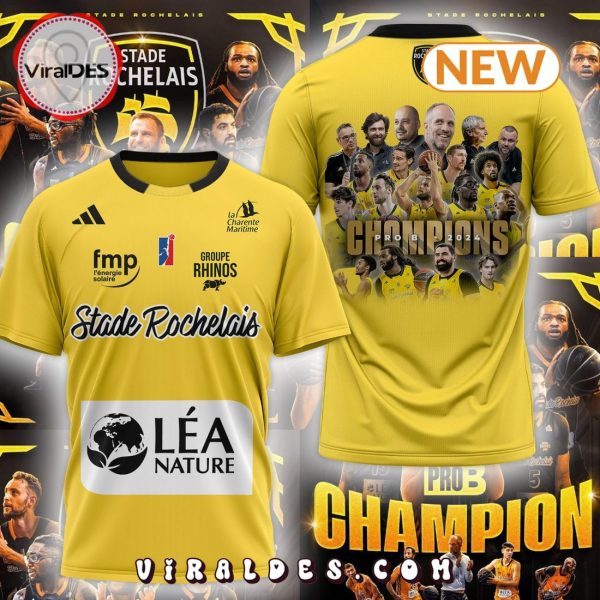 Stade Rochelais Basket Gifts CHAMPIONS DE PRO B Yellow Shirt