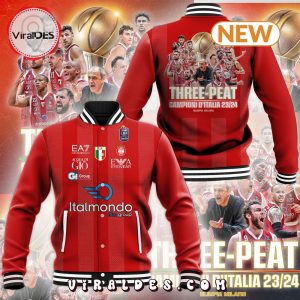 Olimpia Milano 31Time Champions Three Peat Red Baseball Jacket