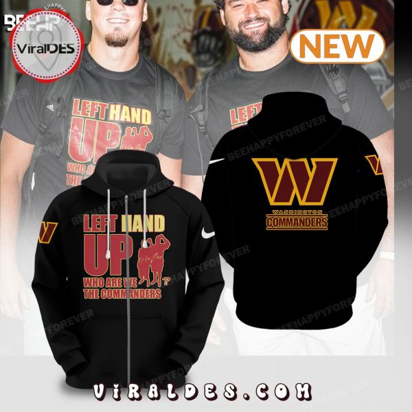 Washington Commanders Left Hand Up Hoodie – Black