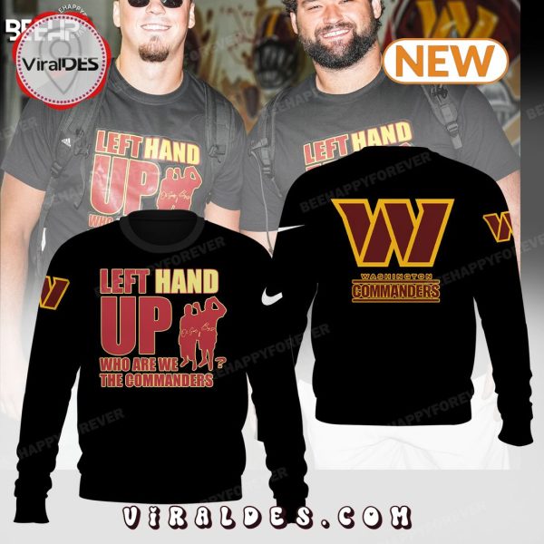 Washington Commanders Left Hand Up Hoodie – Black