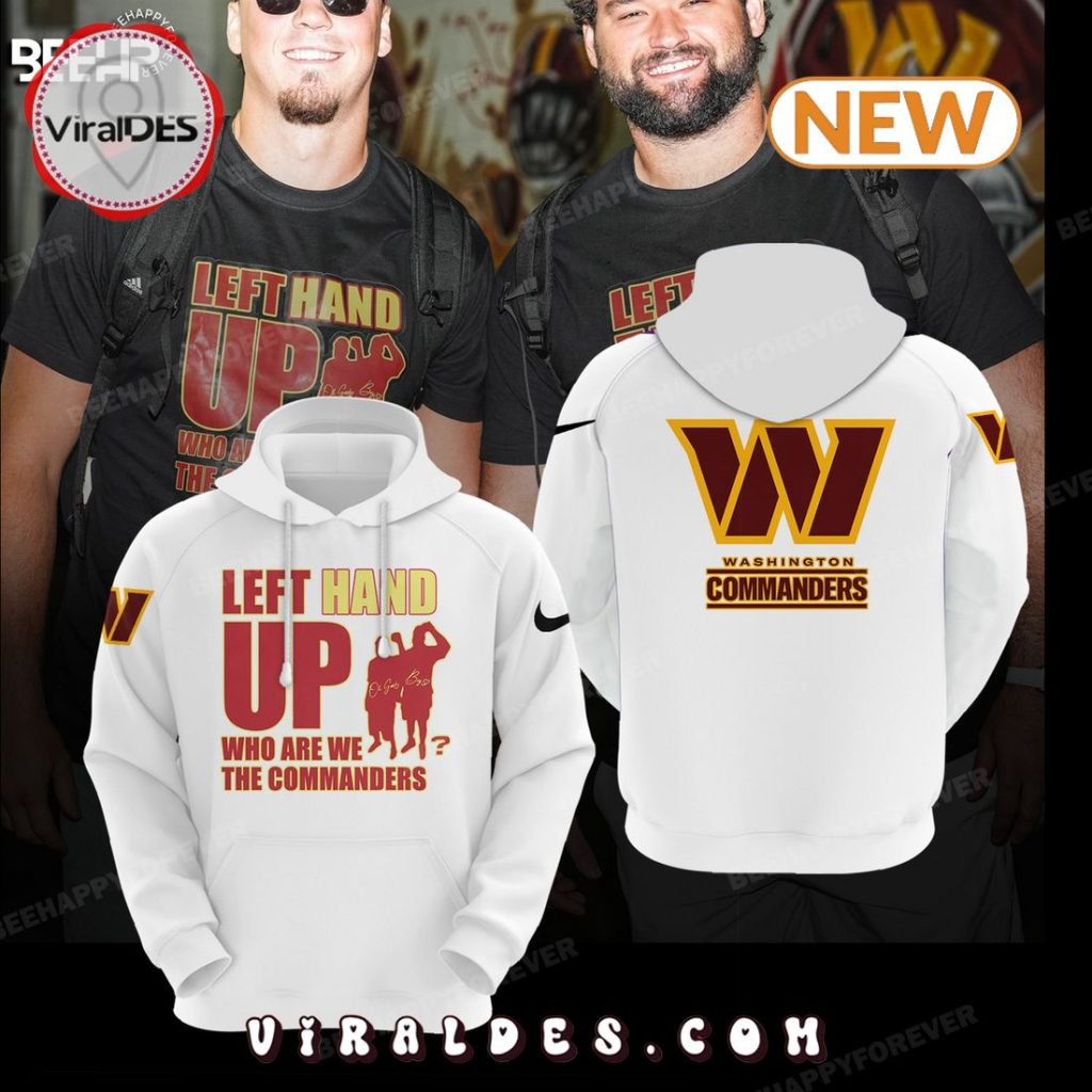 Washington Commanders Left Hand Up Hoodie - White