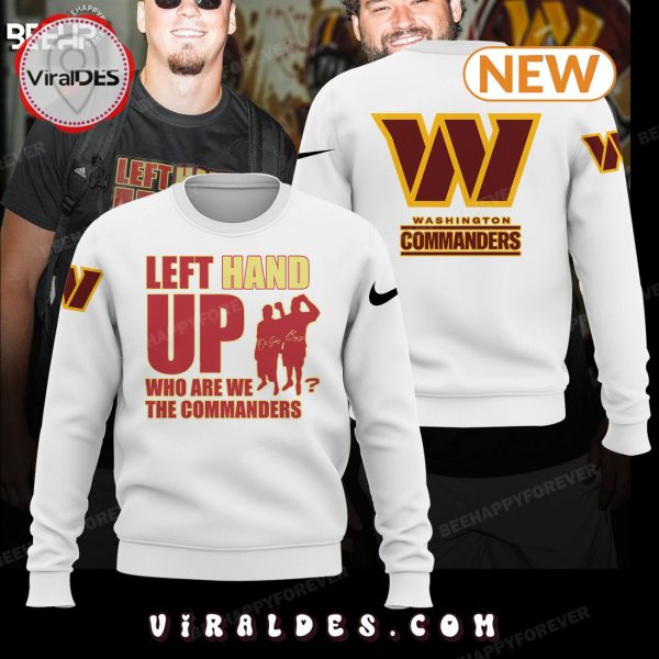 Washington Commanders Left Hand Up Hoodie – White