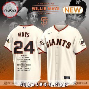 Celebrating a Legend: The Willie Mays Cream San Francisco Giants Baseball Jersey