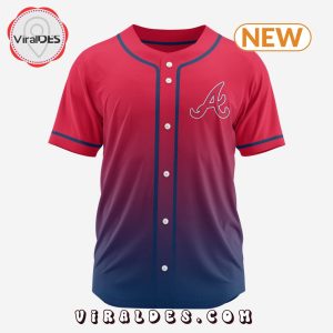 MLB Atlanta Braves Personalized Gradient Design Baseball Jersey