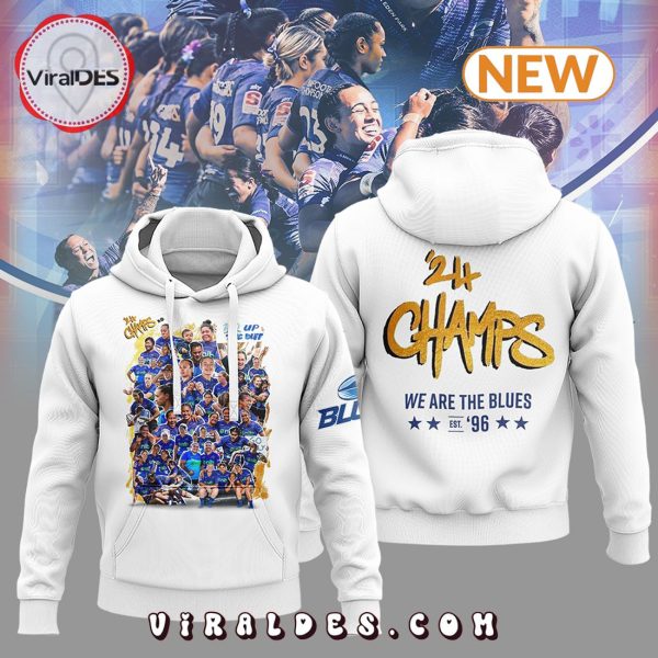 2024 Blues Super Rugby Aupiki Champs White Hoodie