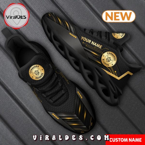 2024 Canberra Raiders Personalized Gold Max Soul Shoes