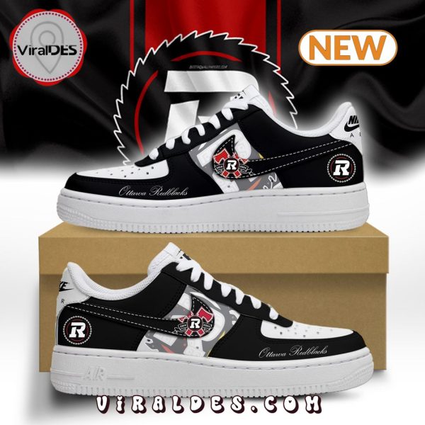 2024 CFL Team Ottawa Redblacks Black Air Force 1 Sneakers