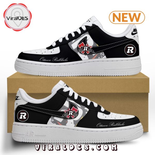 2024 CFL Team Ottawa Redblacks Black Air Force 1 Sneakers