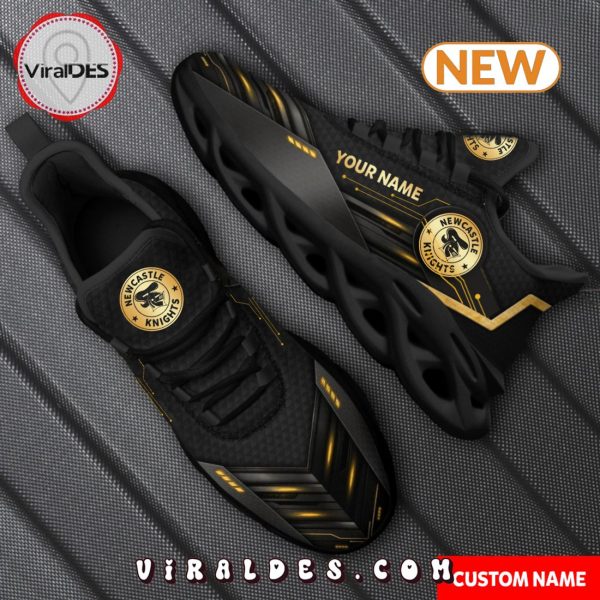 2024 Newcastle Knights Personalized Gold Max Soul Shoes