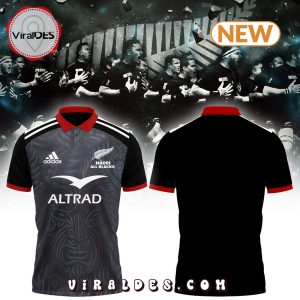 Men’s Maori All Blacks 2024 25 Home Jersey Polo Shirt